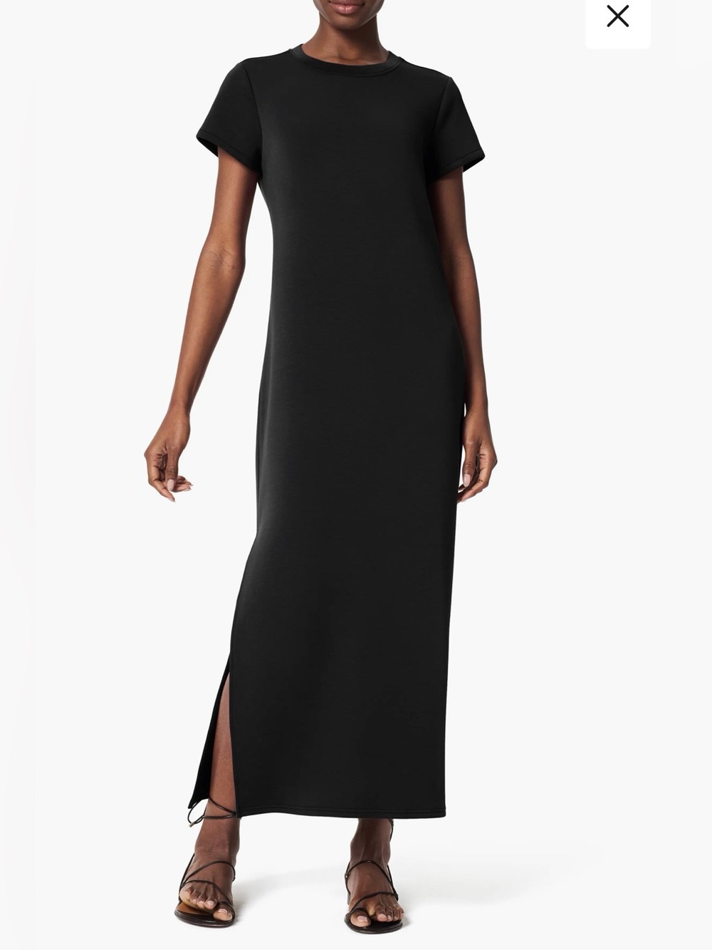 Spanx AirEssentials Very Black Side Slit Maxi Dress Women's Size Medium